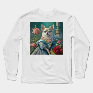 Chihuahua Dog in Blue Dress Long Sleeve T-Shirt